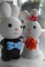 Wedding cake toppers rabbit bride groom