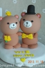 Custom Wedding cake toppers bears bride groom