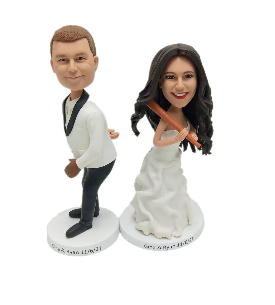 Custom wedding cake toppers Playing Baseball Theme