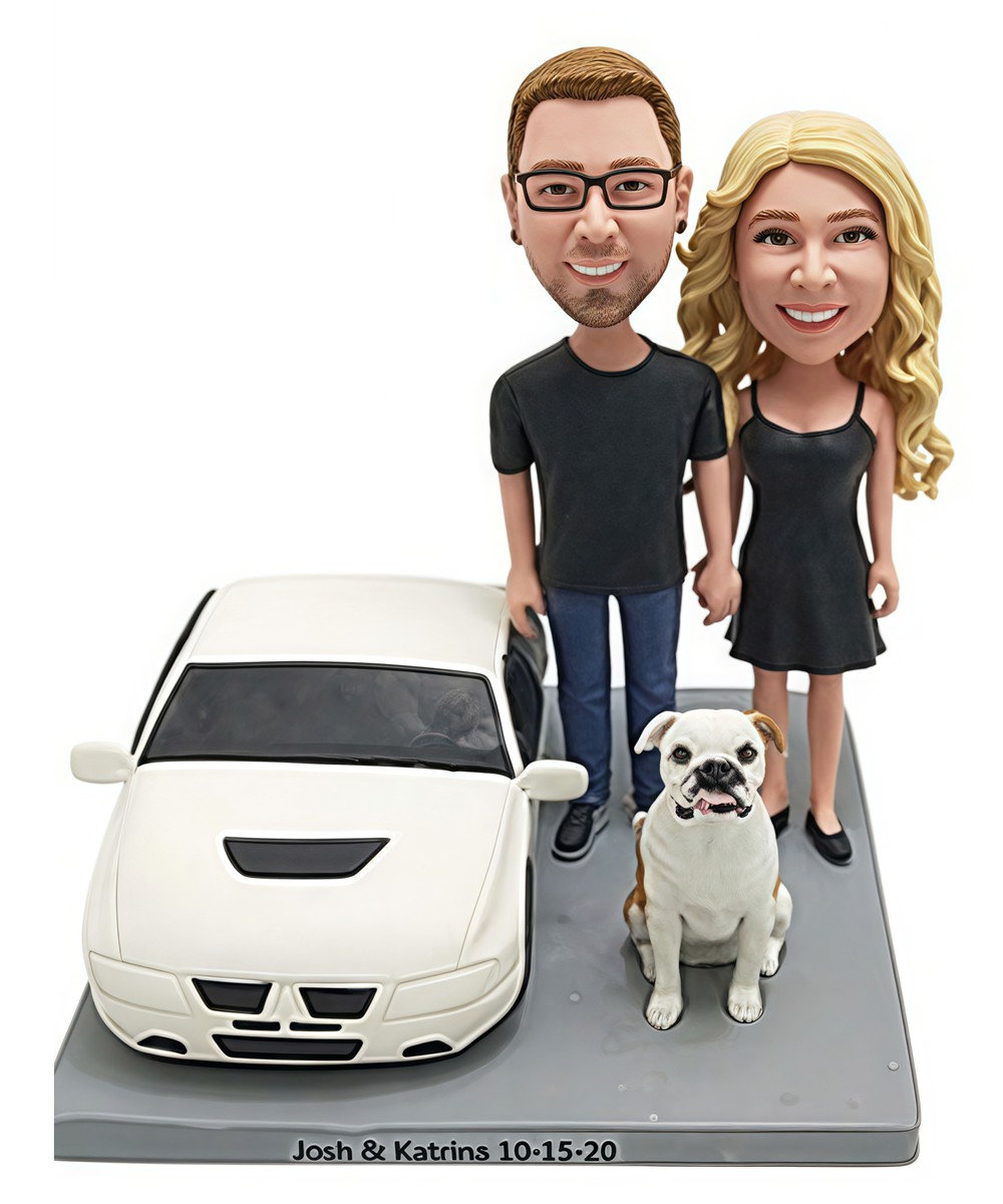 Custom wedding cake topper with car from photo